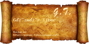 Gázmár Tibor névjegykártya